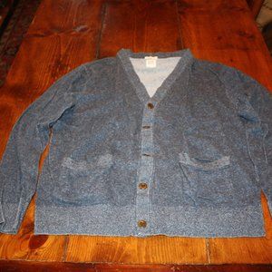 Gap Heather Blue Five Button Two Pocket Men's Cardigan. Size Large.
